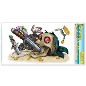Beistle 55322 Fatal Treasure Peel 'N Place, crab w/coins included; insta-theme, 12" x 24" Sh