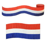 Beistle 55393 FR Patriotic Crepe Streamer, red, white, blue, 2½