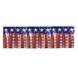 Beistle 55500 Metallic Stars & Stripes Fringe Banner, prtd 1-ply PVC fringe, 14
