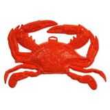 Beistle 55818 Plastic Crab, red w/orange print, 13