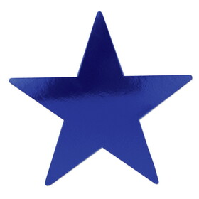 Beistle 55839-B Foil Star Cutout, blue; foil 2 sides, 12"