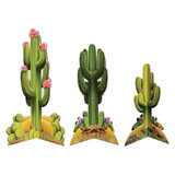 Beistle 56001 3-D Cactus Centerpieces, assembly required; 1-8 , 1-10 , 1-12 , Asstd