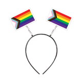 Beistle 56003 Pride Flag Boppers, attached to snap-on headband