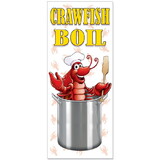 Beistle 56020 Crawfish Boil Door Cover, all-weather, 6' x 30