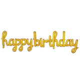Beistle 56049-GD Script Happy Birthday Balloon Streamer, gold; assembly required, 16