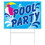Beistle 56063 Plastic Pool Party Yard Sign, 1 metal H stake included; all-weather; assembly required, 11&#189;" x 15&#189;", Price/1/Package
