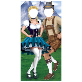Beistle 56072 Oktoberfest Couple Photo Prop Stand-Up, easel included; assembly required, 6' &#190;" x 37&#189;"