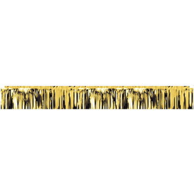 Beistle 56092-GD Metallic Fringe Banner, gold; 1-ply PVC fringe, 7&#189;" x 5'