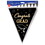 Beistle 56101 Metallic Congrats Grad Pennant Banner, all-weather; 12 pennants/string, 11" x 12', Price/1/Package