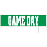 Beistle 56104 Plastic Jumbo Game Day Yard Sign, tri-fold design; 3 metal stakes included; all-weather; assembly required, 11¾