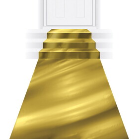 Beistle 56121-GD Metallic Aisle Runner, gold; metallized PVC w/double-sided tape; indoor & outdoor use, 30" x 50'