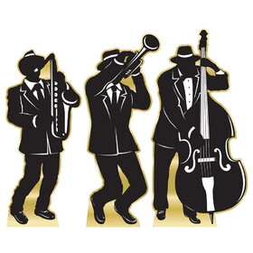 Beistle 56151 Great 20's Jazz Band Silhtte Stand-Ups, foil; easel included; assembly required, 6' 4&#189;" x 3' 1&#188;"