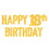 Beistle 56183-GD18 Foil Happy 18th Birthday Streamer, gold; assembly required, 7&#189;" x 5'