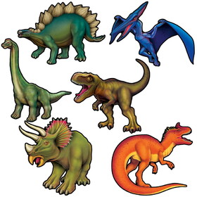 Beistle 56217 Dinosaur Stickers, 2&#190;"-3&#189;"