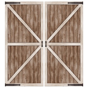 Beistle 56221 Western Barn Door Photo Prop, 2 pieces create 1 photo prop; easel included; assembly required, 7' x 6'