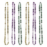 Beistle 56223 Mardi Gras Coin Beads, asstd gold, green, purple, 33