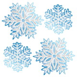 Beistle 56230 Winter Wonderland Hanging Snowflakes, 8 ceiling hangers w/cord included; assembly required; 2-21 x 19½ & 2-26¾ x 25¼ , Asstd