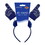 Beistle 56255-B #1 Hand Boppers w/Marabou, blue; attached to snap-on headband, Price/1/Card