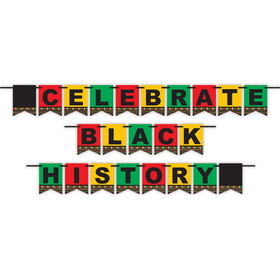 Beistle 56257 Celebrate Black History Streamer, assembly required, 6" x 10'