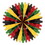 Beistle 56271BKRGY Pkgd Tissue Fan, black, red, green, yellow, 25", Price/1/Pkg