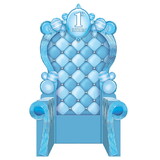 Beistle 3-D 1st Birthday Throne Prop, lt blue; easel attached; assembly required, 7' 1¾