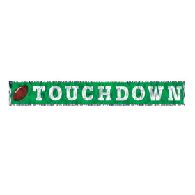 Beistle 57110 Metallic Touchdown Fringe Banner, prtd 1-ply PET fringe, 8" x 5'