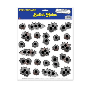 Beistle 57129 Bullet Holes Peel 'N Place, 12" x 15" Sh