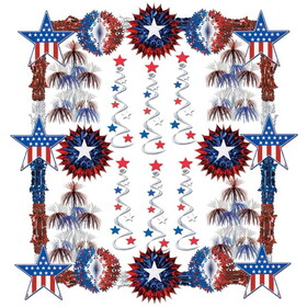 Beistle 57169 Patriotic Reflections Decorating Kit, Piece Count: 28