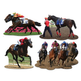 Beistle 57202 Horse Racing Cutouts, prtd 2 sides, 11&#189;"-14"