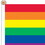 Beistle 57207 Rainbow Flag - Fabric, w/10&#189; ball-tipped wooden stick, 4" x 6"