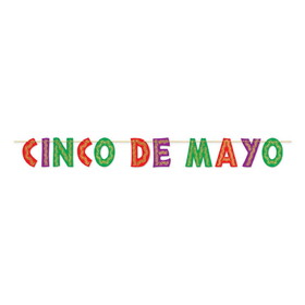 Beistle 57304 Glittered Cinco De Mayo Streamer, 8&#188;" x 10'
