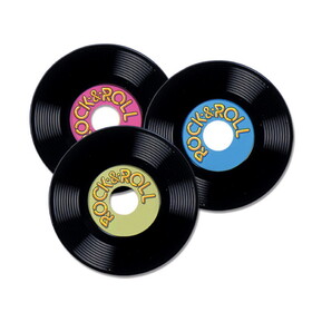 Beistle 57343 Personalize Plastic Records, personalize center insert 2 sides, 9"