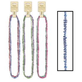Beistle 57381-ASST Happy Anniversary Beads-Of-Expression, asstd colors, 36"
