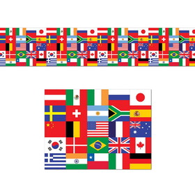 Beistle 57386 International Flag Decorating Material, all-weather, 18" x 25'