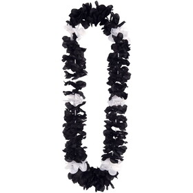 Beistle 57389-BKW Silk 'N Petals Elegance Lei, black & white, 44"