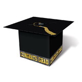 Beistle 57393 Grad Cap Card Box, black; assembly required, 8½