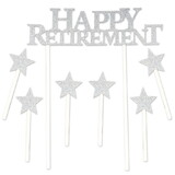 Beistle 57430 Happy Retirement Cake Topper, 6-1¼ x 3¼ star picks included, 6