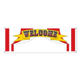 Beistle 57515 Welcome Sign Banner, indoor & outdoor use; 4 grommets, 5' x 21"