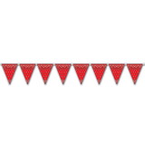 Beistle 57720 Bandana Pennant Banner, red; all-weather; 12 pennants/string, 11