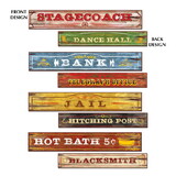 Beistle 57768 Western Sign Cutouts, prtd 2 sides w/different designs, 4