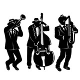 Beistle 57770 Jazz Trio Silhouettes, prtd 2 sides, 17½