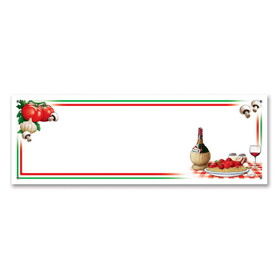 Beistle 57819 Italian Night Sign Banner, indoor & outdoor use; 4 grommets, 5' x 21"