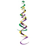 Beistle 57826-GGP Mardi Gras Triple Whirl, gold, green, purple, 30