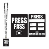 Beistle 57879 Press Party Pass, lanyard w/card holder, 25