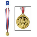 Beistle 57906 Gold Medal w/Ribbon, 30