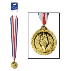 Beistle 57906 Gold Medal w/Ribbon, 30" w/2" Medal