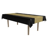 Beistle 57940-BKGD Black & Gold Tablecover, plastic, 54