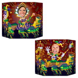 Beistle 57948 Mardi Gras Photo Prop, prtd 2 sides w/different designs; 1 side male/other side female, 3' 1