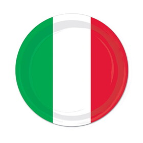 Beistle 58009 Red, White & Green Plates, 9"