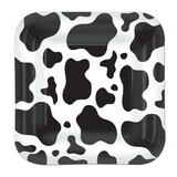Beistle 58020 Cow Print Plates, square-shaped, 9